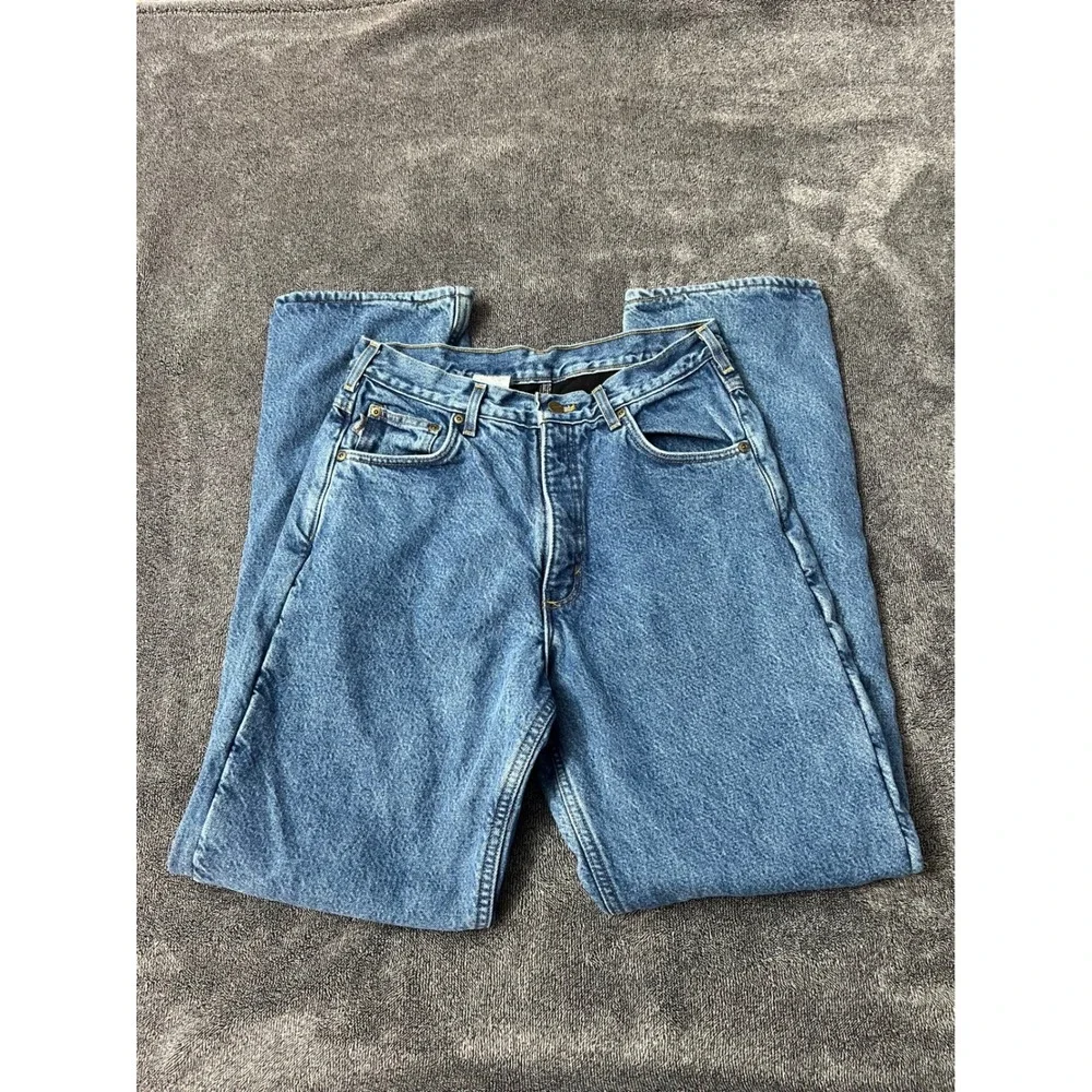 Carhartt Fleece Lined Denim Jeans Mens 31x34 Blue Made in USA Workwear - Picture 2 of 7